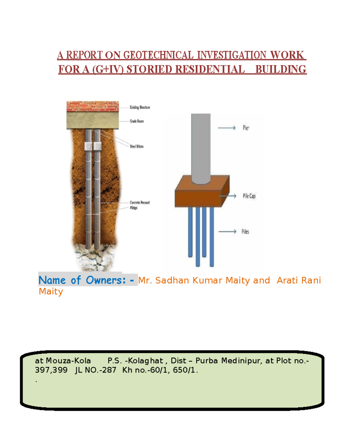 Geotechnical Investigation Report for Residential Building (ENG 101 ...