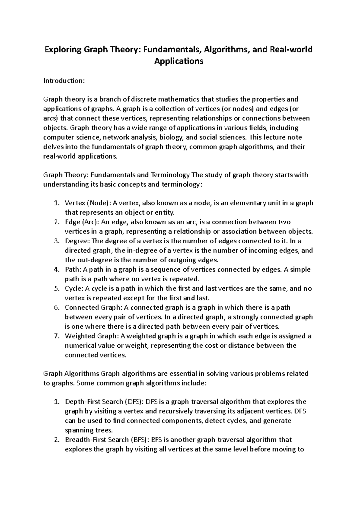 Graph Theory 101: Fundamentals & Algorithms with Real-World ...