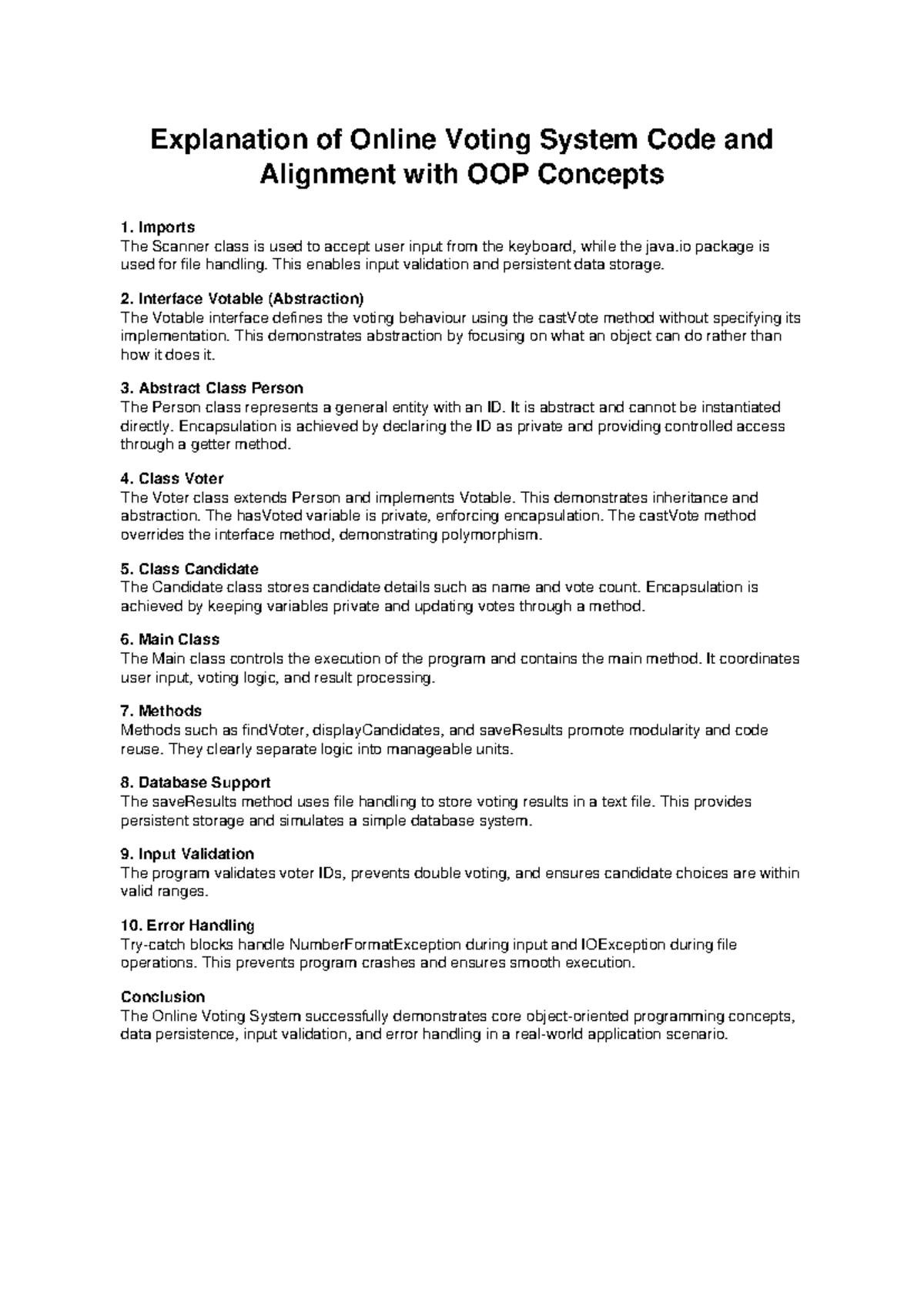 Online Voting System Code Explanation: OOP Concepts & Implementation ...