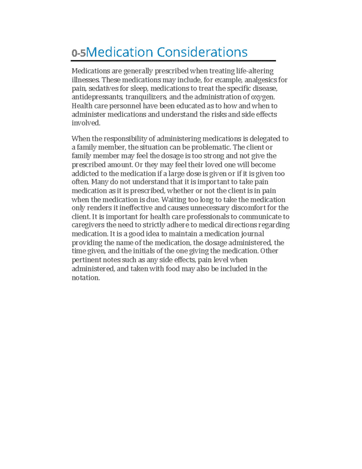Medication Considerations: Best Practices for Safe Administration - Studocu