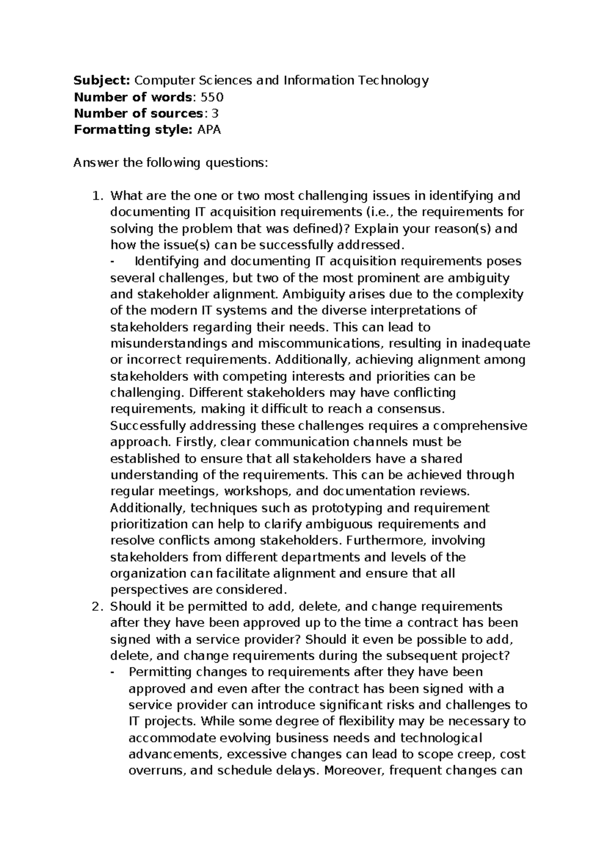 Computer sciences and information technology - Subject: Computer ...