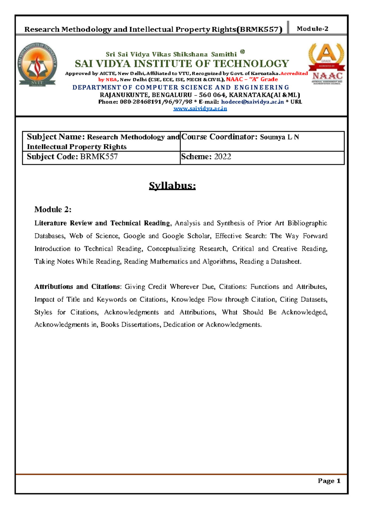 RM-Module 2-Notes - Suskbdms - Research Methodology and Intellectual ...