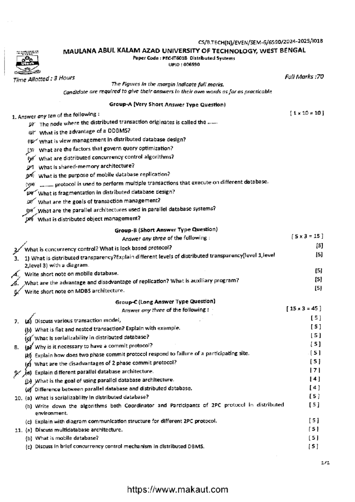 Distributed Systems Exam Notes - BTech 2025 - 6th Sem - Studocu