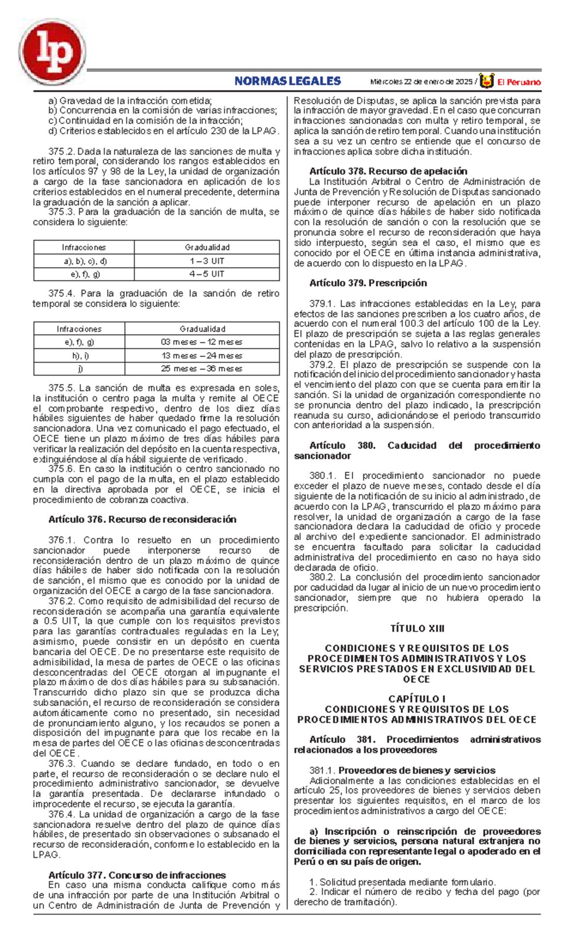 Reglamento de la Ley 32069: Normas Legales y Sanciones - Derecho 82 ...