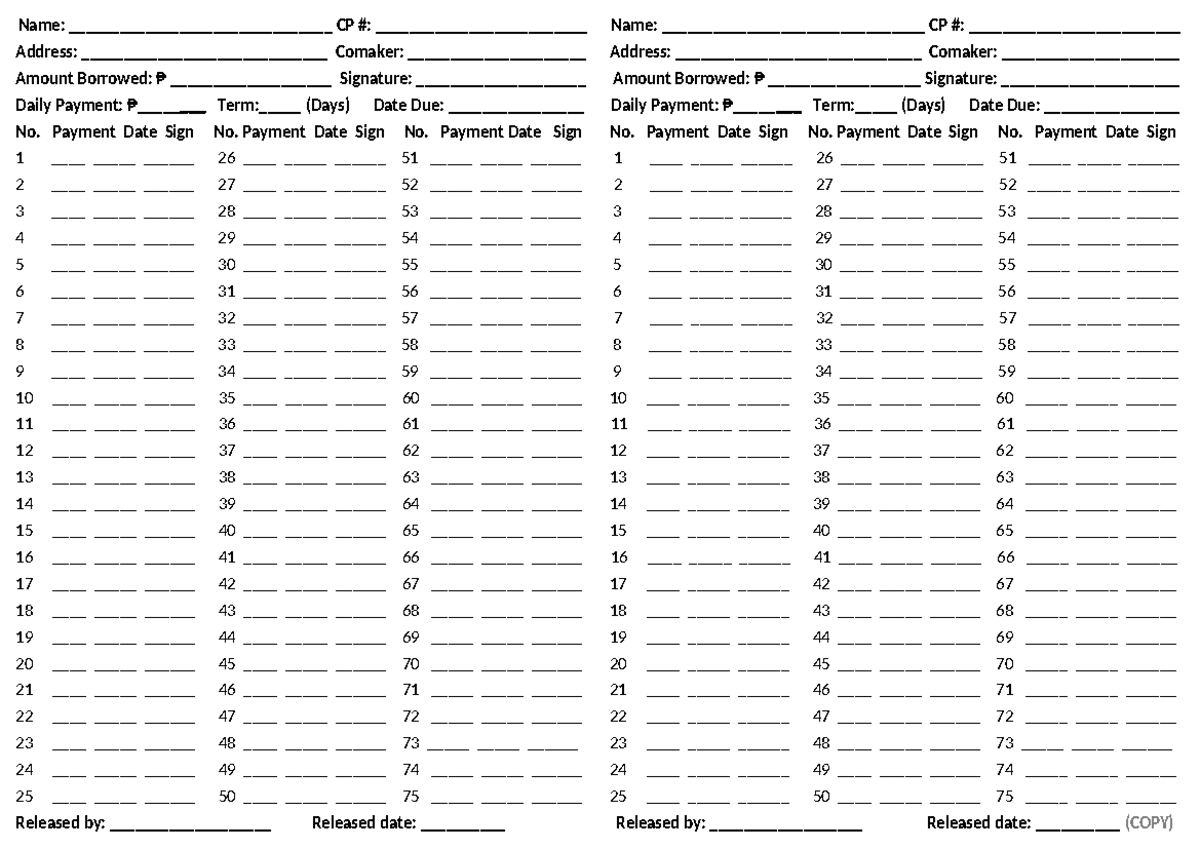 Loan Agreement Form: Details & Payment Schedule Template - Studocu