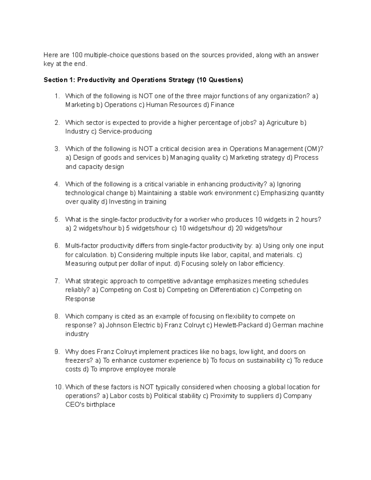 GMS 101 Final Exam: Comprehensive Practice Questions Review - Studocu