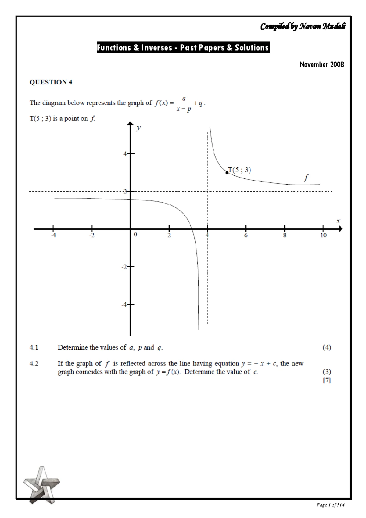 Lesson Plan Gr 9 Mathematics Term 3 Week 1: Functions & Relationships ...
