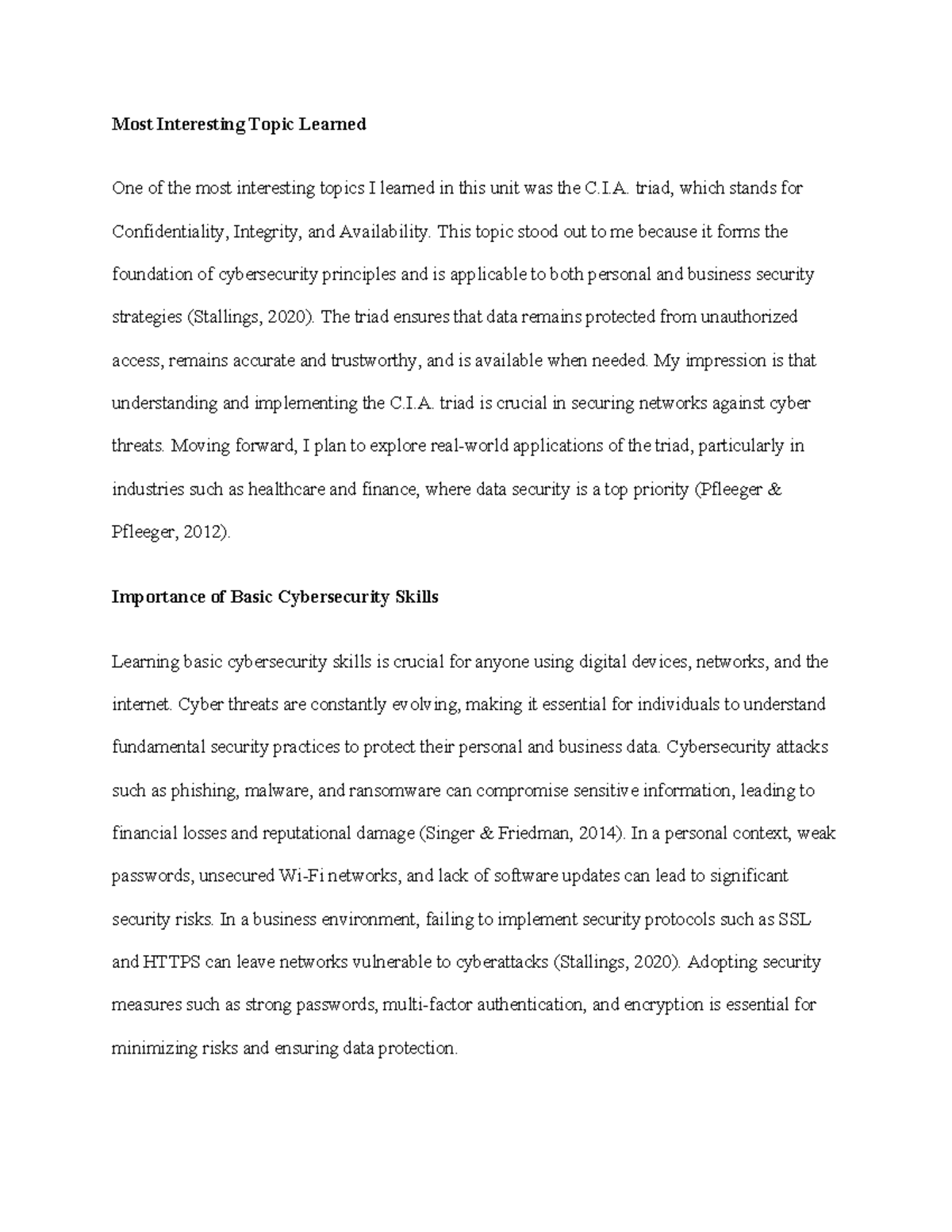 Learning Journal Unit 1 - Most Interesting Topic Learned One of the ...