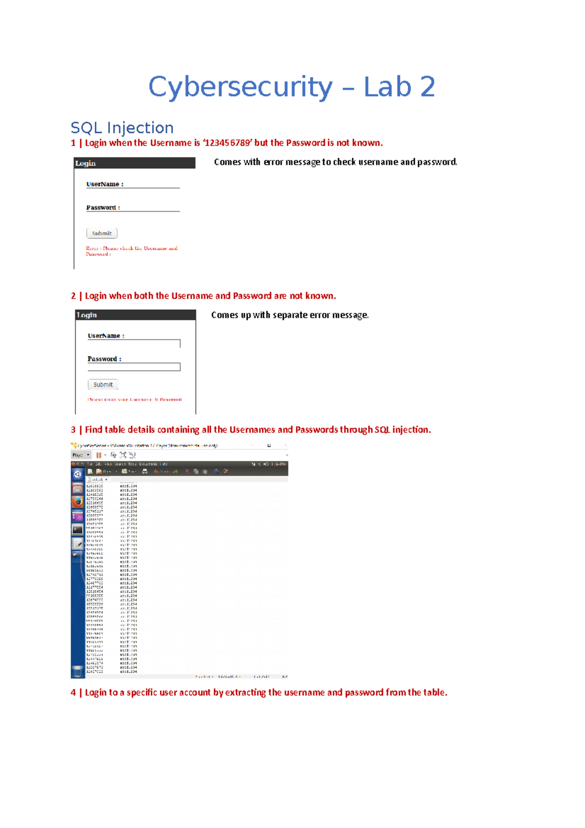 Lab 2 - SQL Injection Analysis & Defense Suggestions (Cybersecurity ...