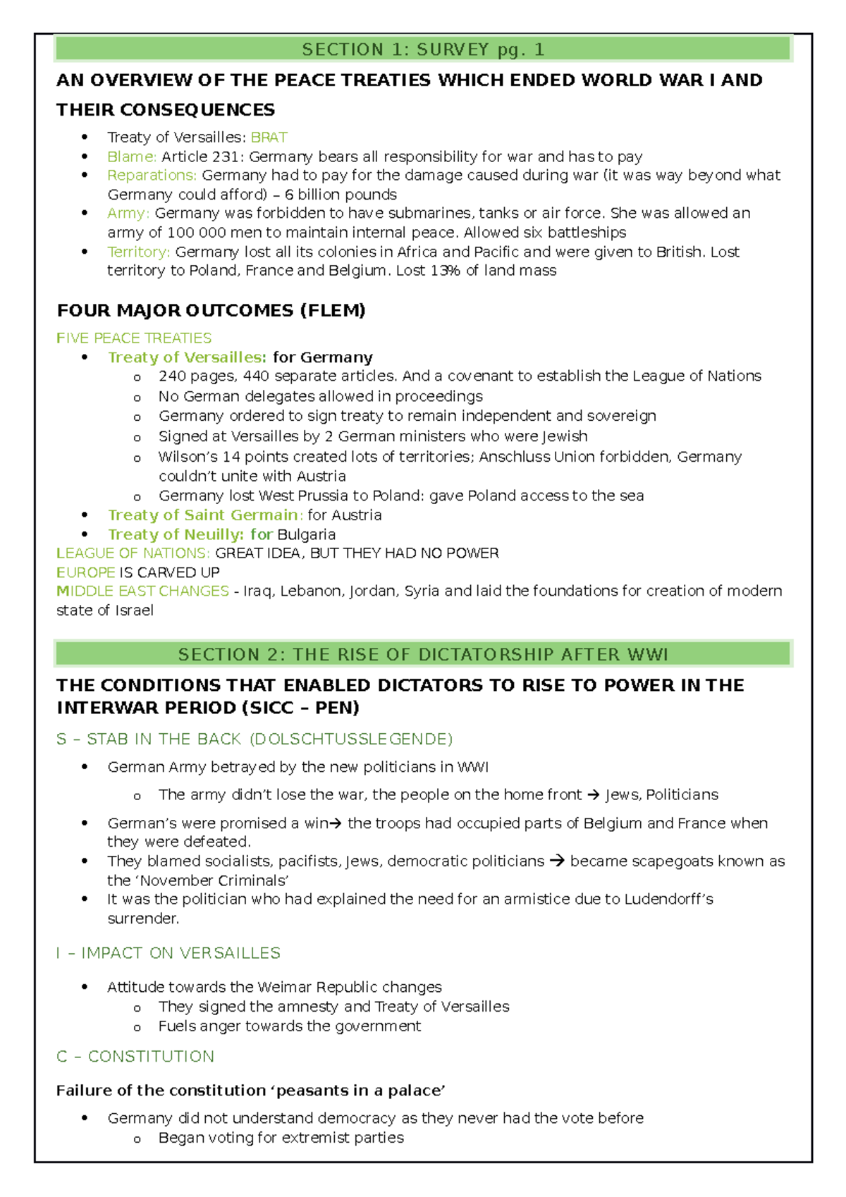 Trial P+A notes - SECTION 1: SURVEY pg. 1 AN OVERVIEW OF THE PEACE ...