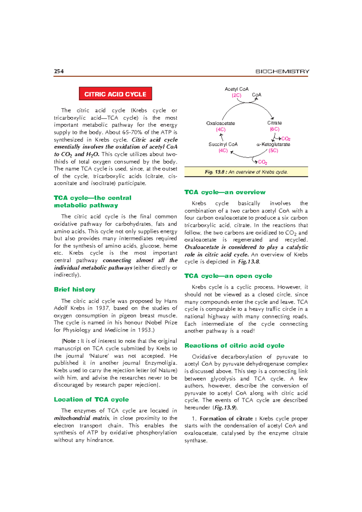 CITRIC ACID CYCLE - Lecture Notes for 254 BIOCHEMISTRY Class - Studocu