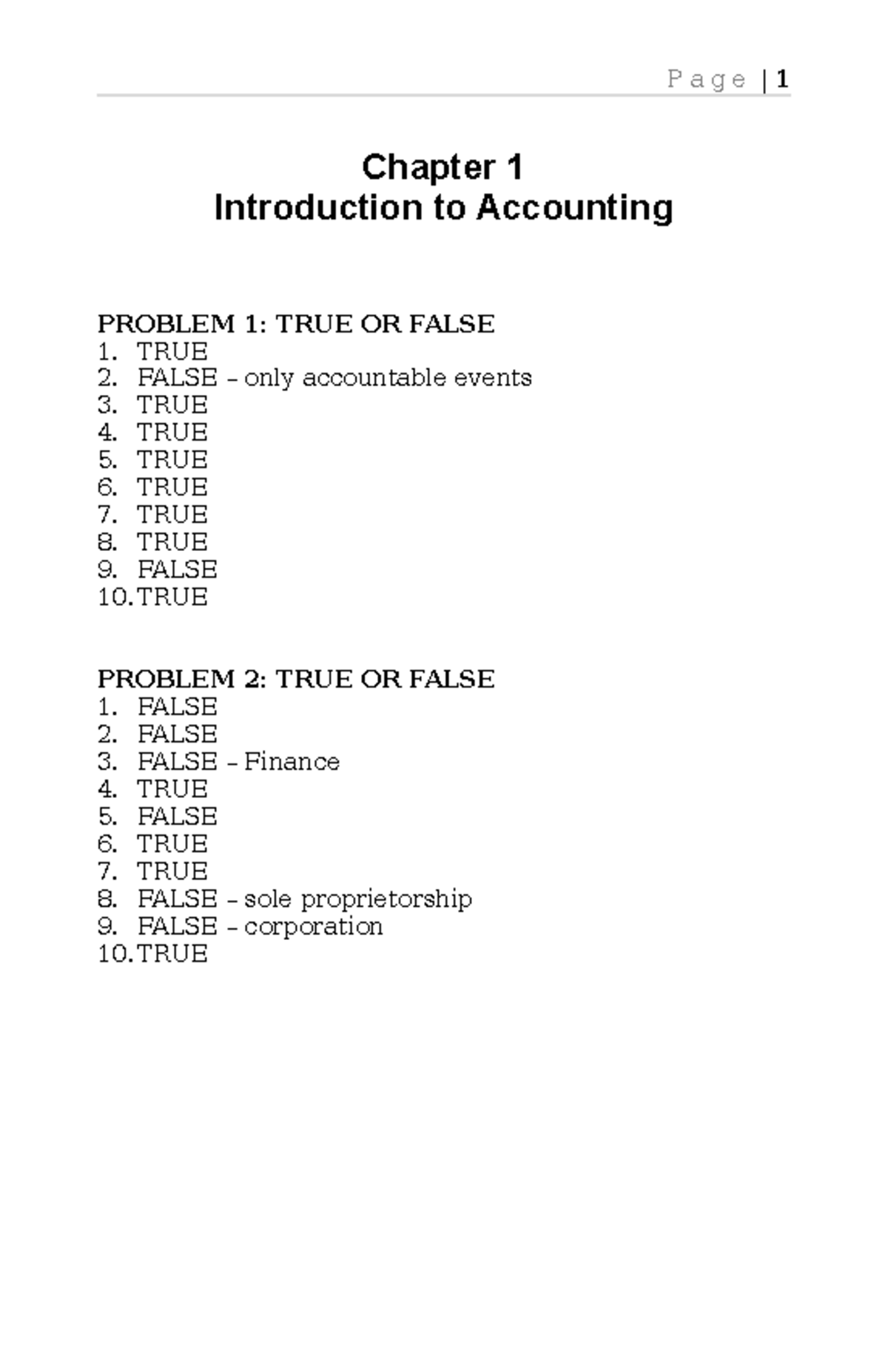 Acctg 101: Chapter 1 - Intro to Accounting Notes and Problems - Studocu