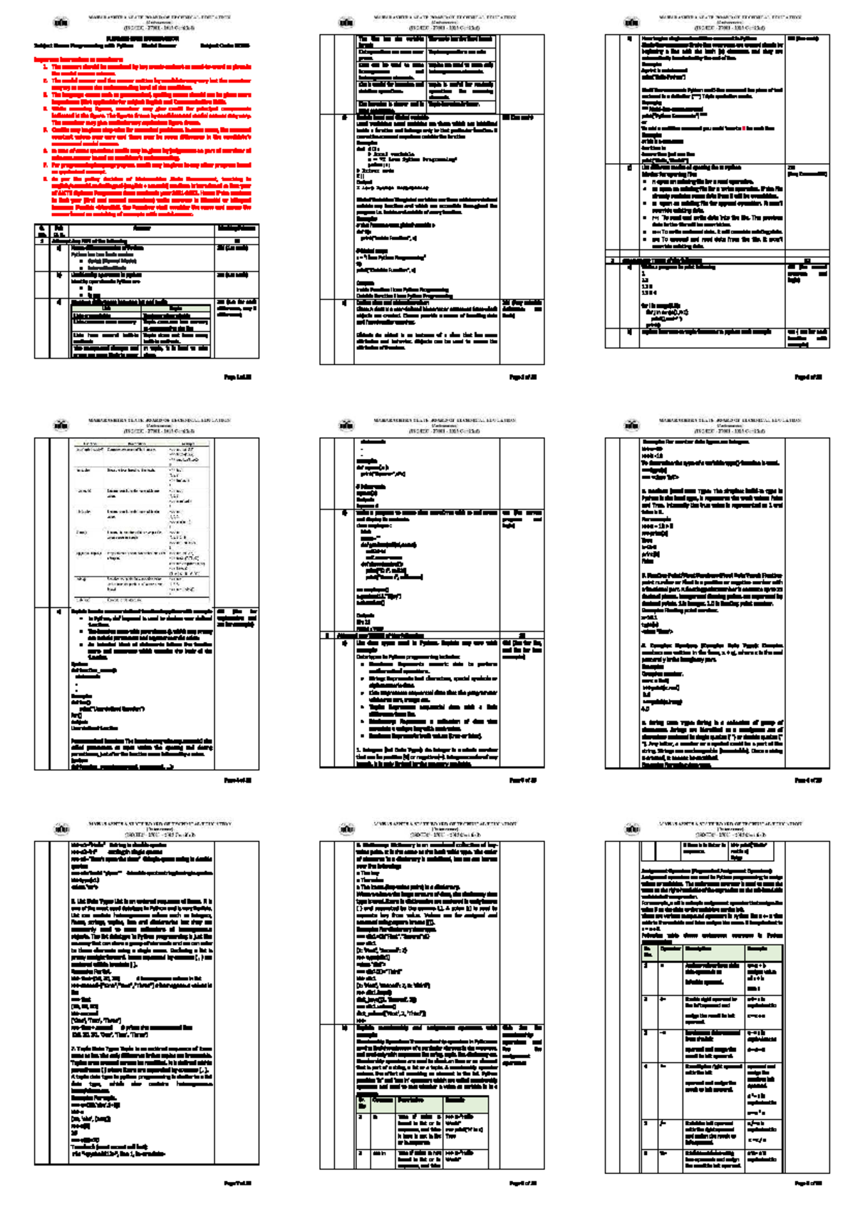 Python 33: Previous Year Exam Paper on Programming with Python - Studocu