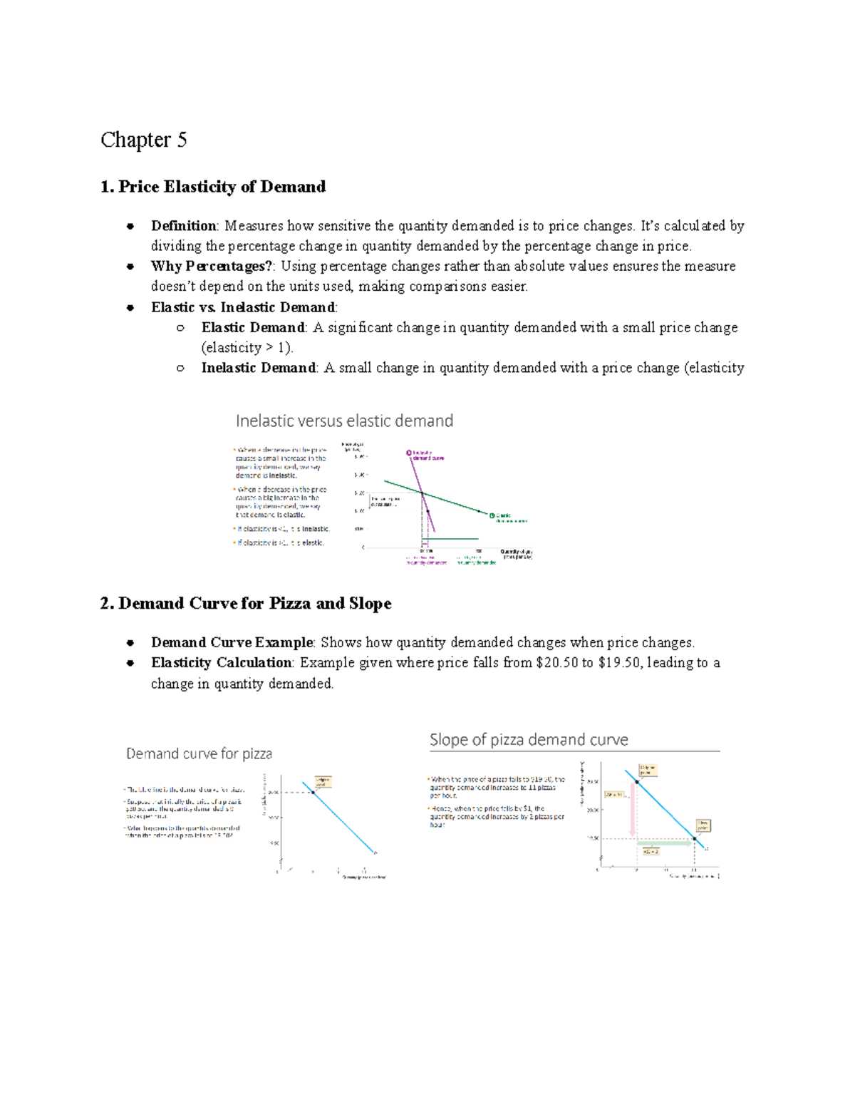 Econ 101 Chapter 5: Price Elasticity of Demand & Supply Insights - Studocu