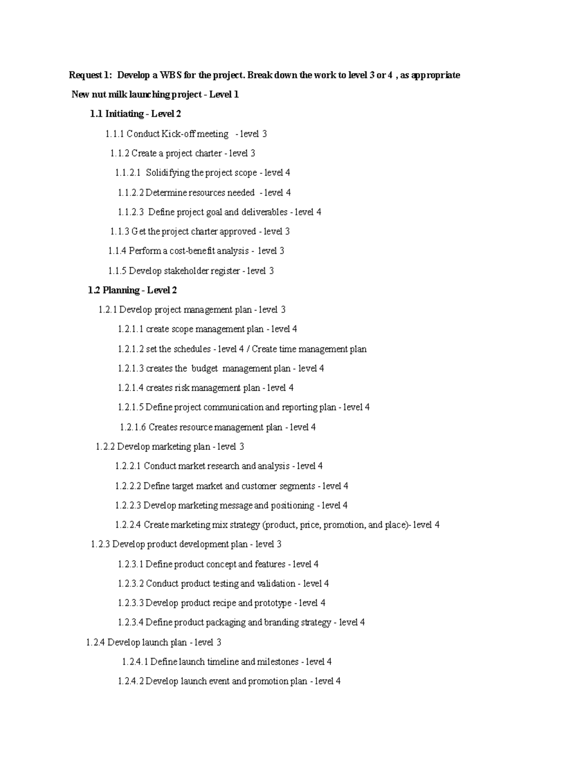 PMG201c - Detailed WBS and Project Management Guidelines for Nut Milk ...