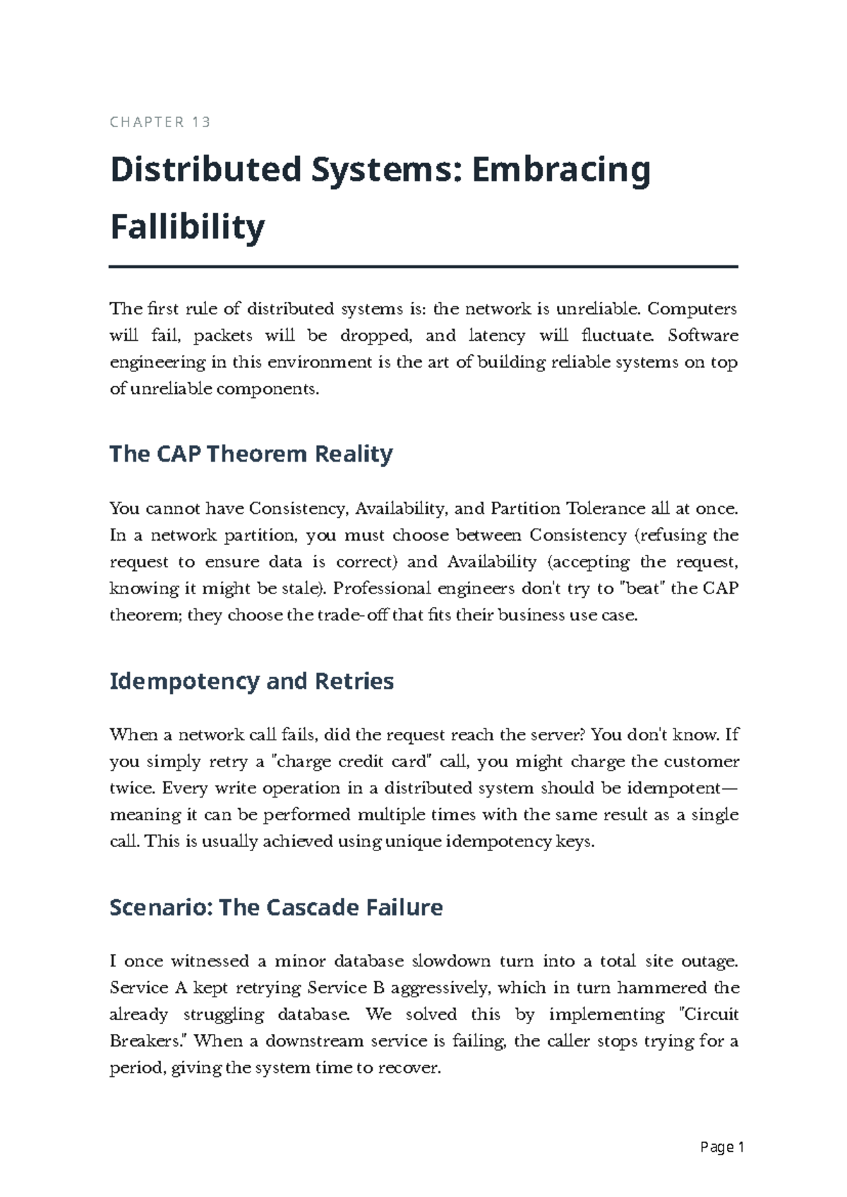 CHAPTER 13: Distributed Systems & the CAP Theorem (Course Code: 4699Xc ...