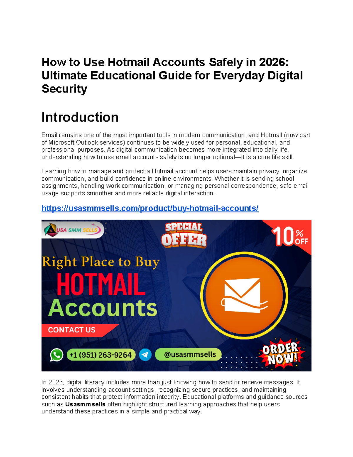 How to Use Hotmail Accounts Safely in 2026: A Guide to Digital Security ...