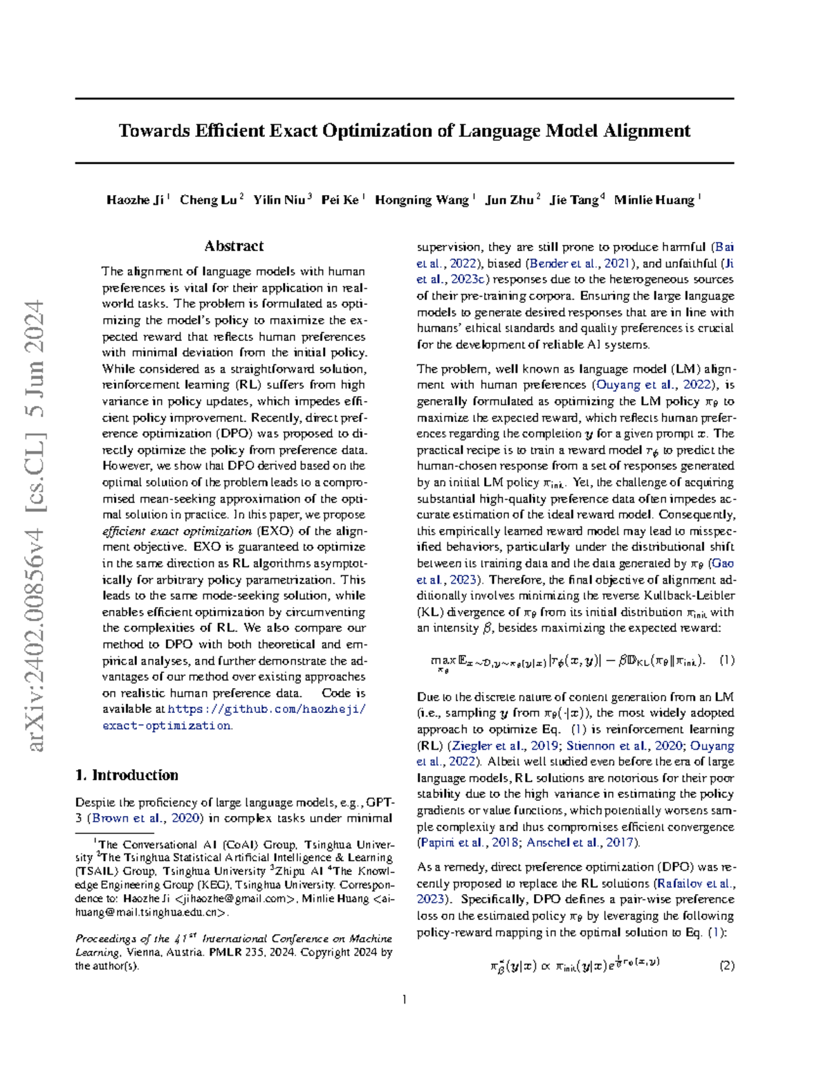 Towards Efficient Exact Optimization of Language Model Alignment (CoAI ...