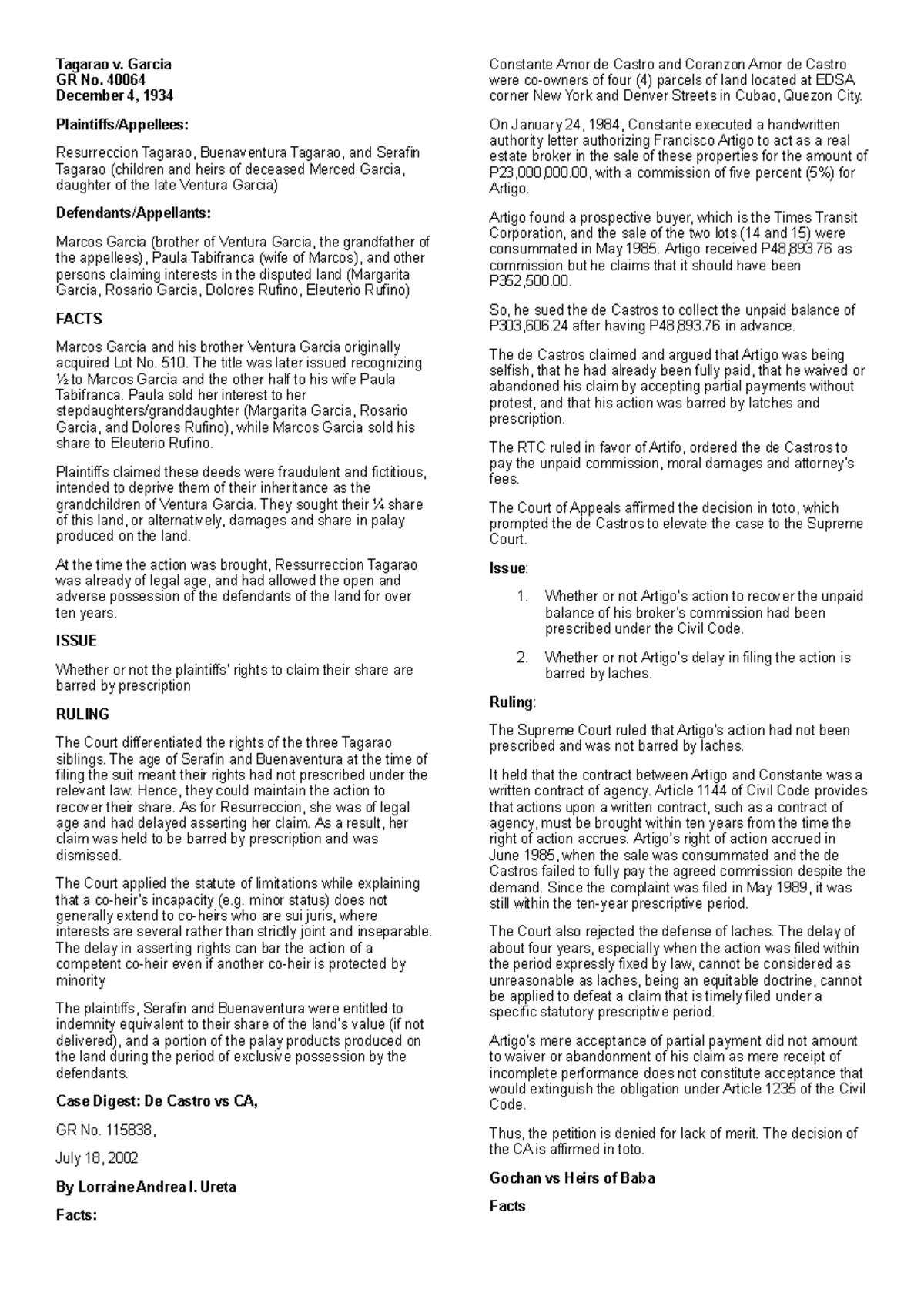Oblicon Case Summaries: Key Rulings and Legal Principles (Dec 17-25 ...