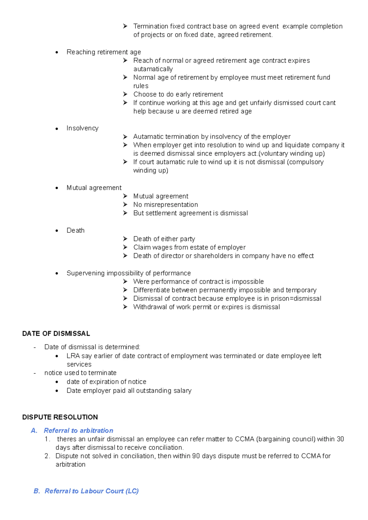 ABR NOTES ON DISMISSAL AND FAIR PROCEDURES (PAGE 15-19) - Studocu