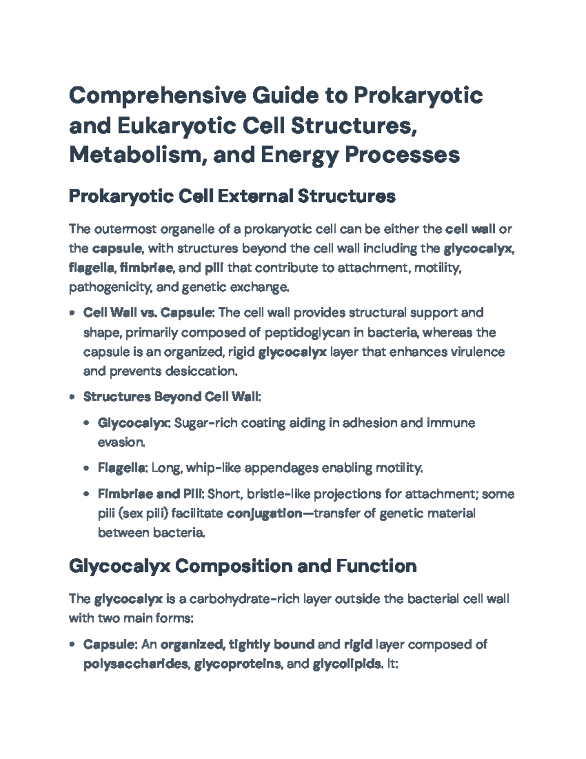 Comprehensive Guide to Prokaryotic & Eukaryotic Cell Structures (BIO ...
