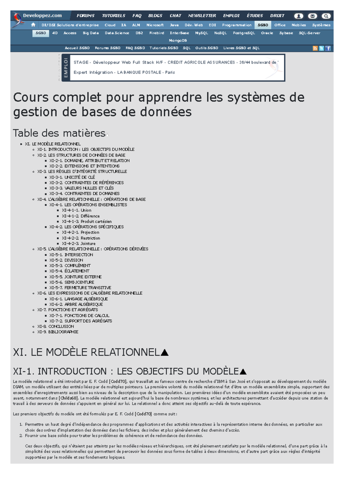Tout apprendre sur les systèmes de gestion de bases de données - Cours ...