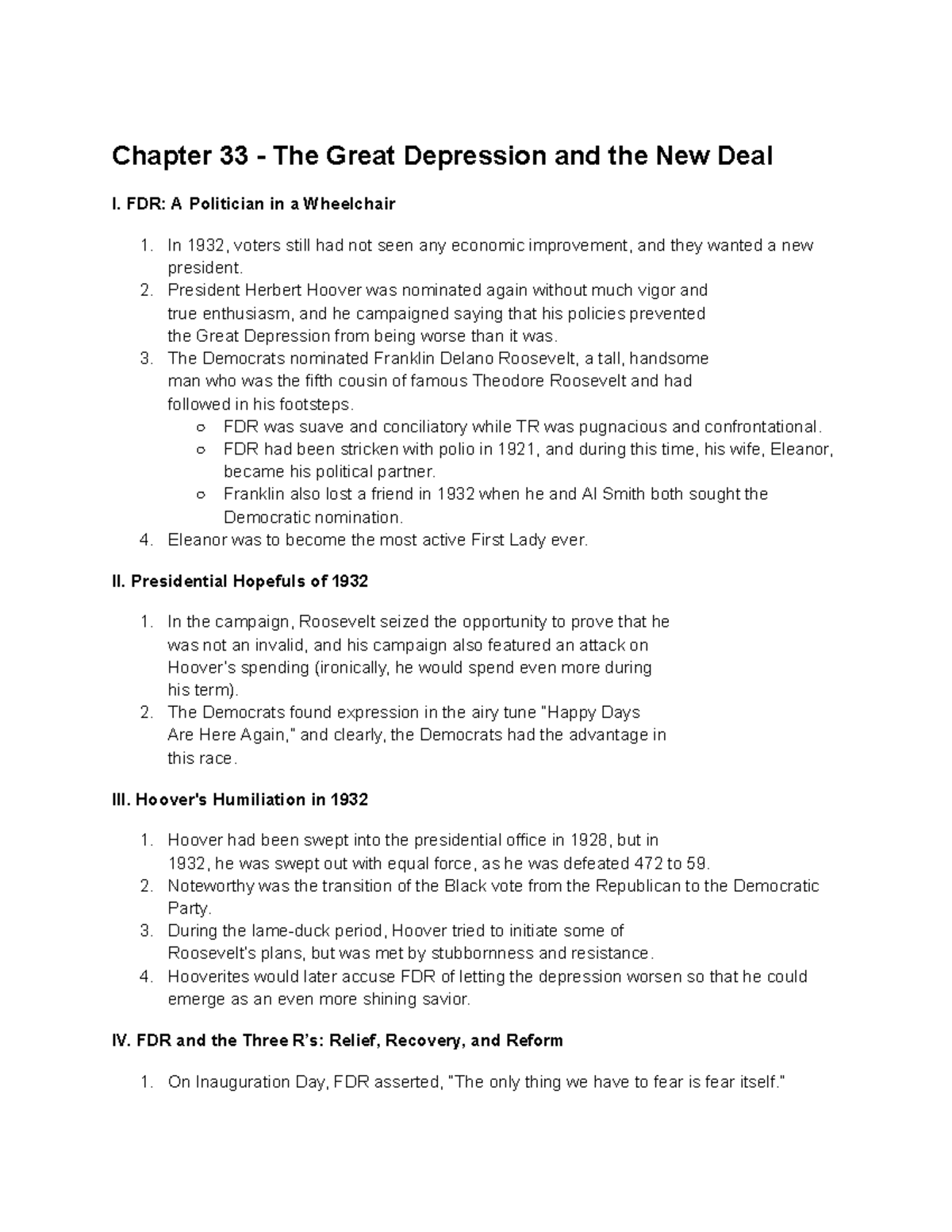 APUSH Chapter 33: The Great Depression and the New Deal Explained - Studocu