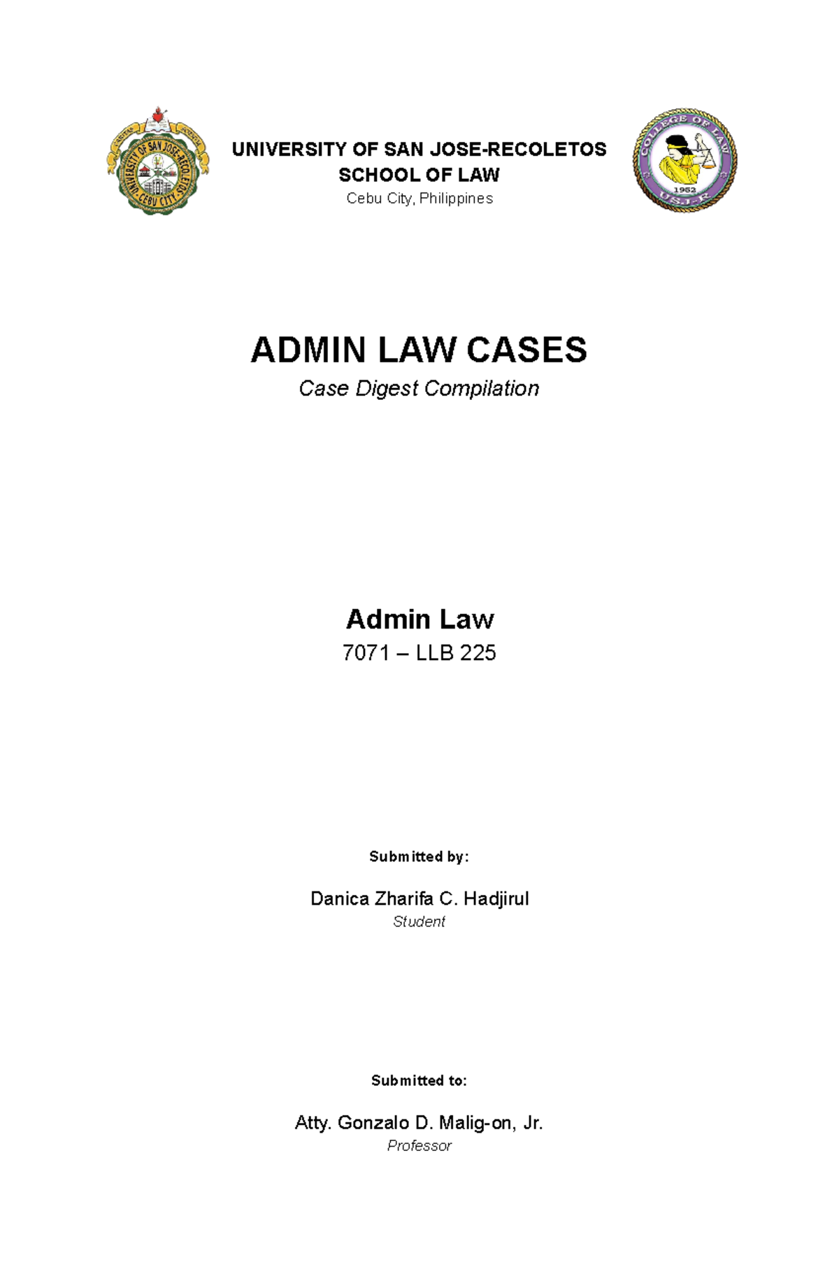 Admin Law Case Digests Compilation (LLB 225) - Studocu