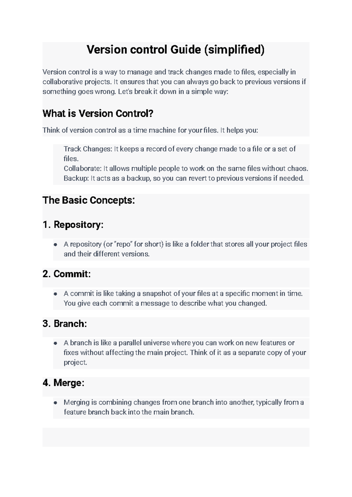 Version Control Guide (Part 1): Simplified Overview - Studocu