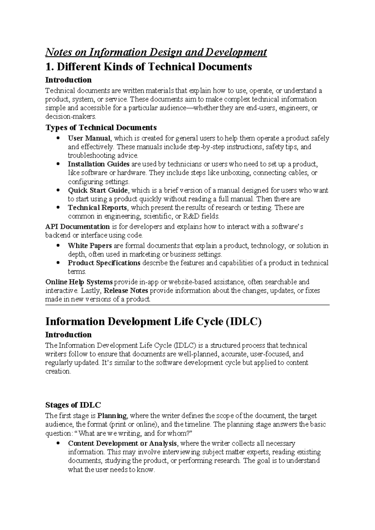 Notes on Information Design and Development (ID 101) - Studocu