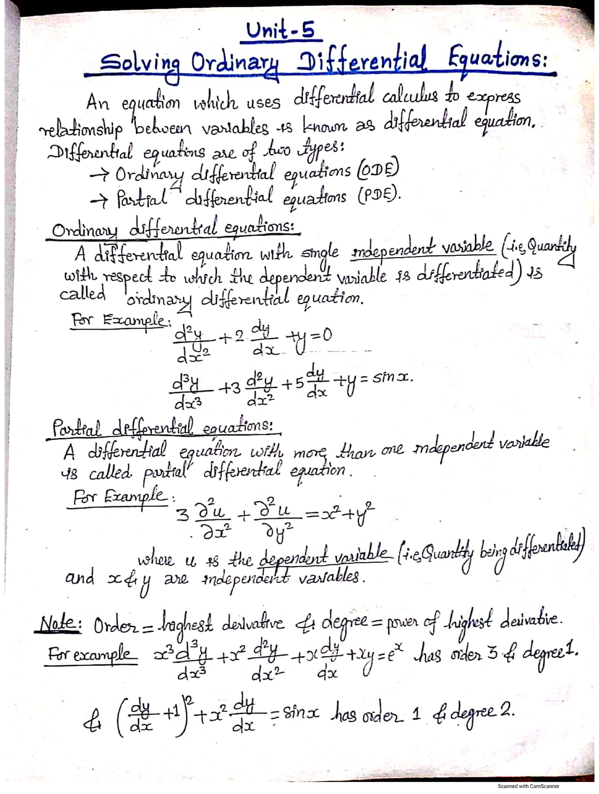 Ordinary Differential Equations: Concepts and Solutions (NM-Unit-5 ...