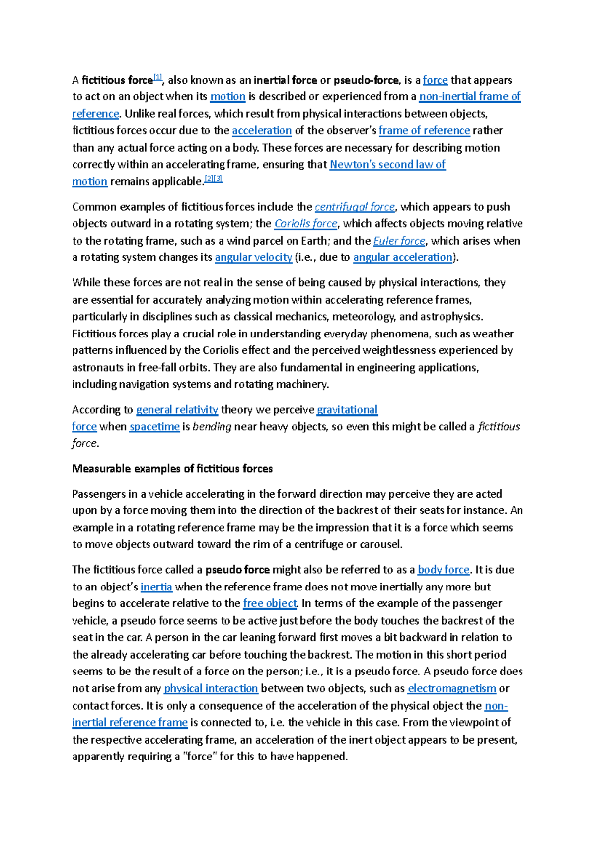 Fictitious Forces in Classical Mechanics: Understanding Inertial ...