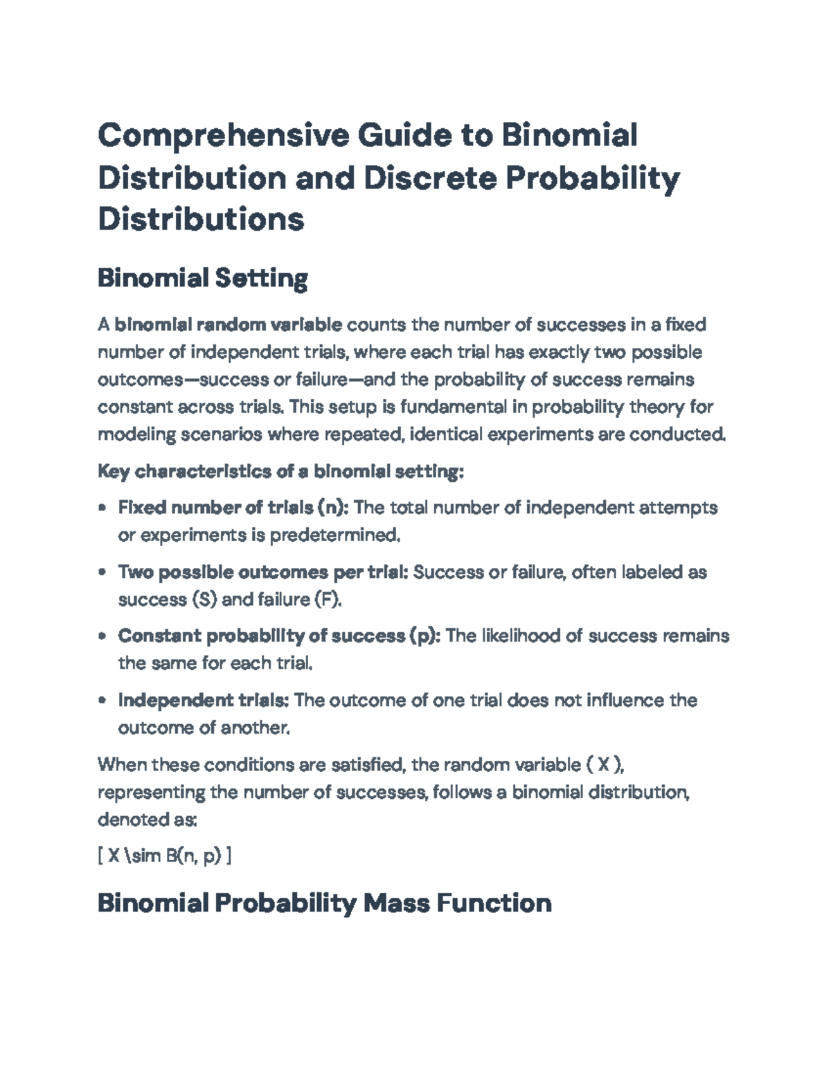Comprehensive Guide to Binomial Distribution & Discrete Probability ...