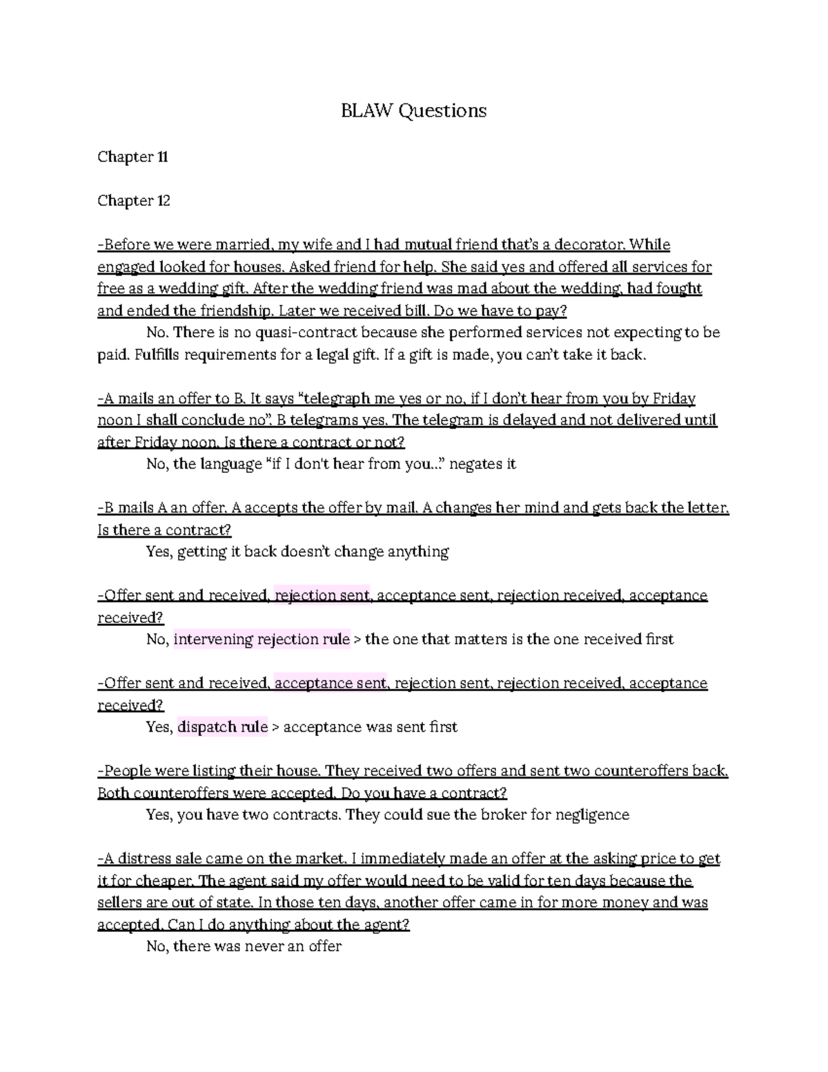 BLAW 101 Final Exam Study Guide: Key Questions and Concepts - Studocu