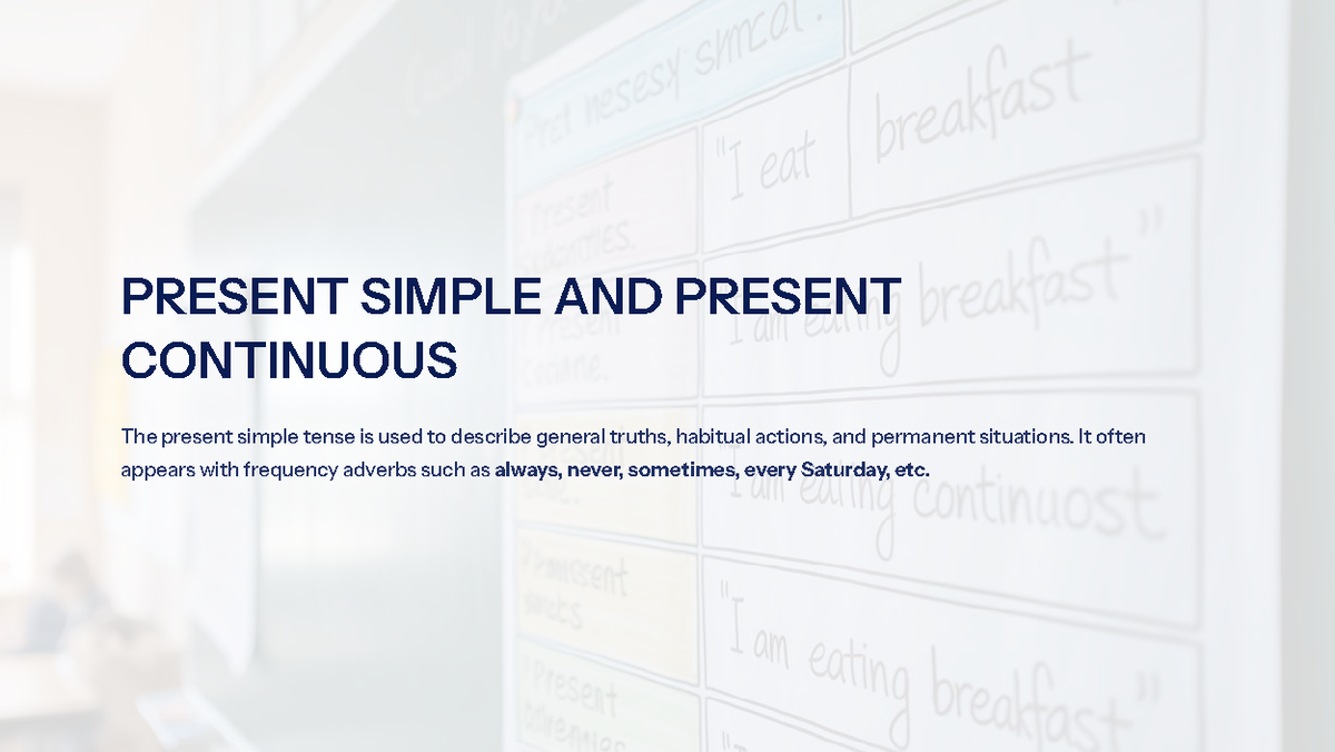 U1T1PDF: Present Simple vs. Present Continuous Grammar Guide - Studocu