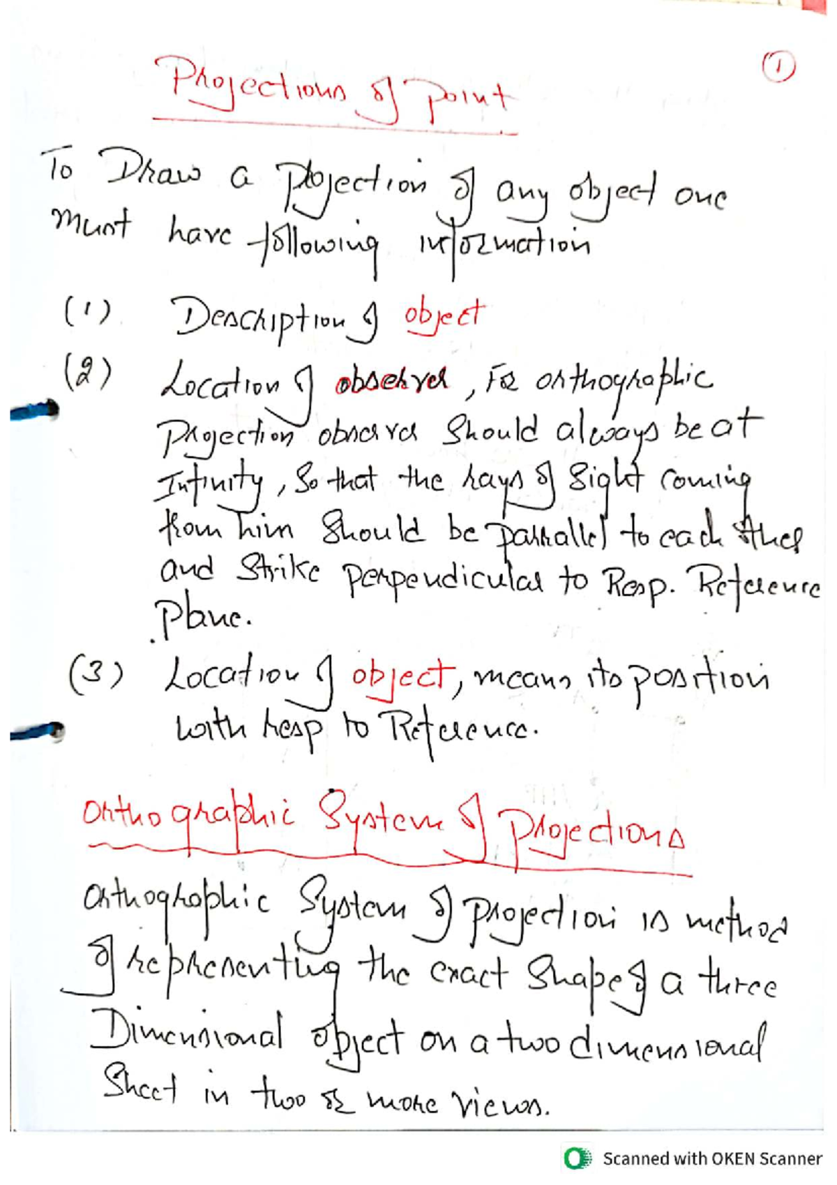Point & Line Projections Notes (ENG 101) - Studocu