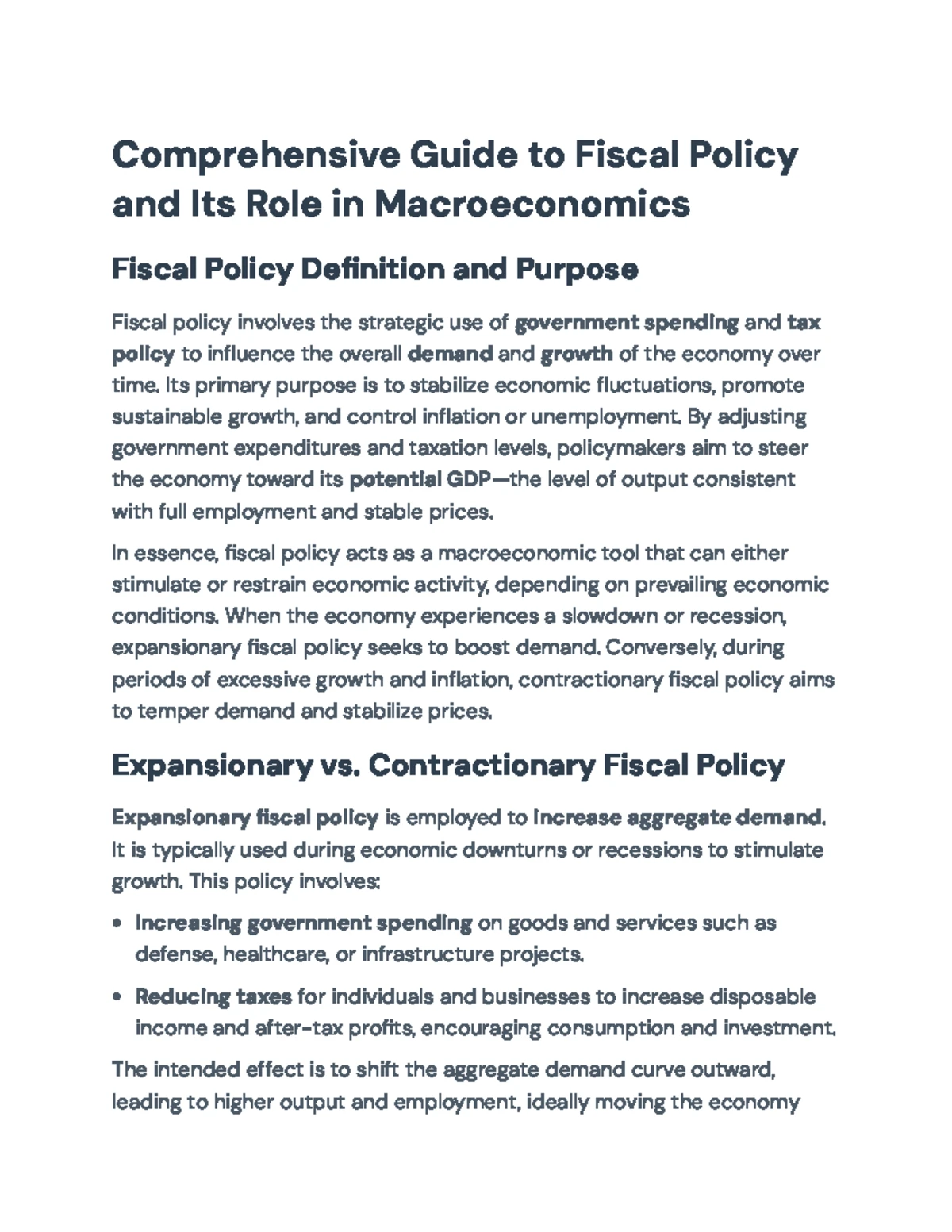 Comprehensive Overview of U.S. Fiscal Policy & Budgeting Trends - Studocu