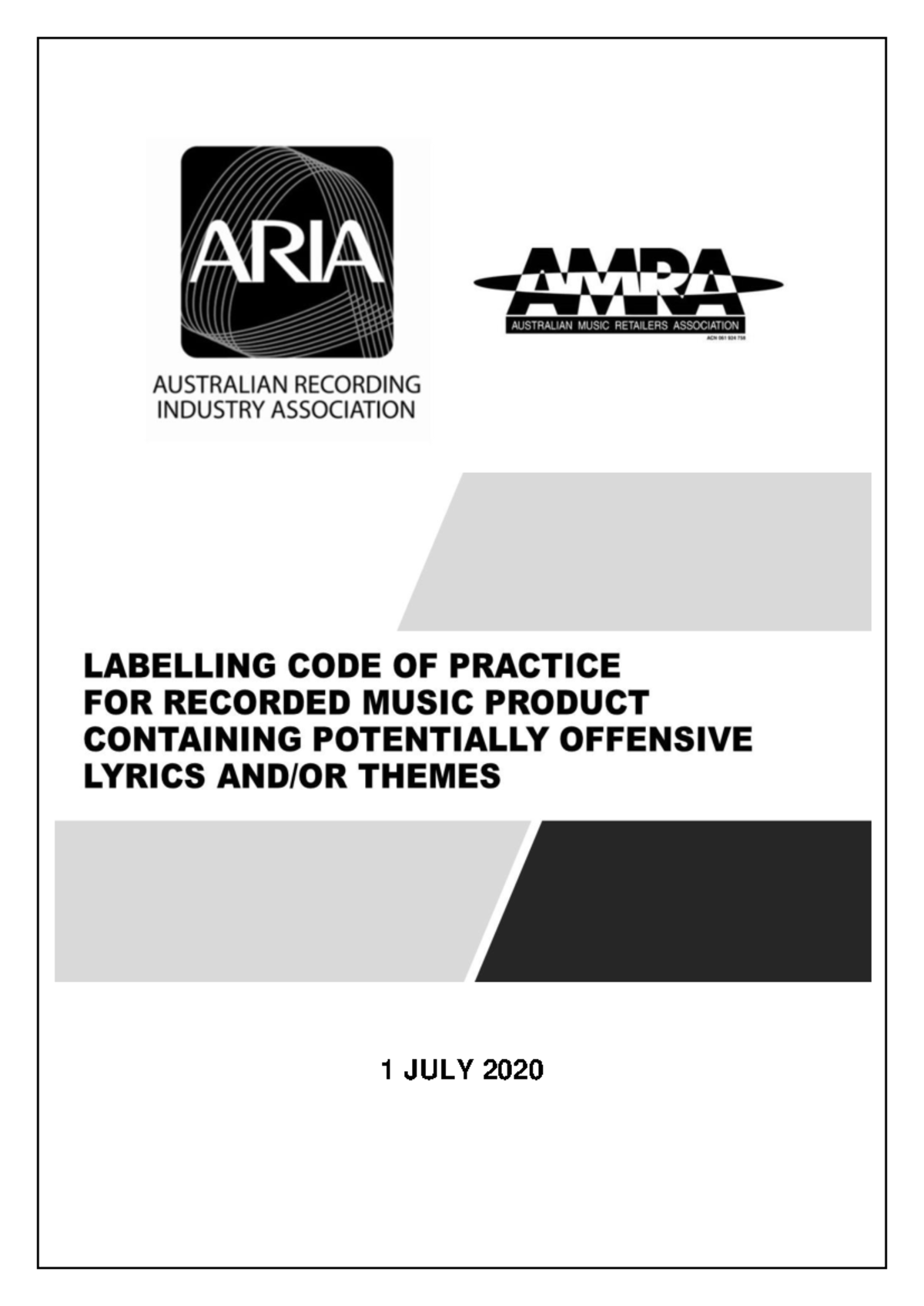 ARIA AMRA Revised Code 2020: Labelling & Classification Guidelines ...