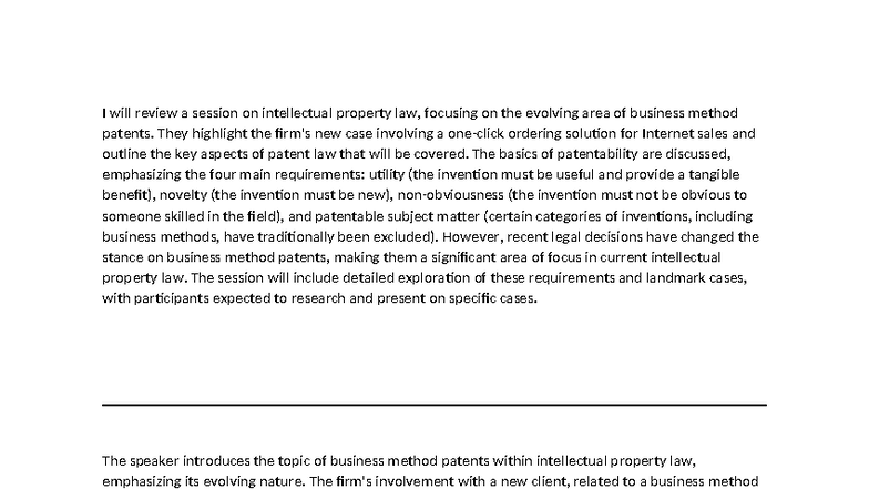 UNIT 11: Intellectual Property Law & Business Method Patents Overview ...