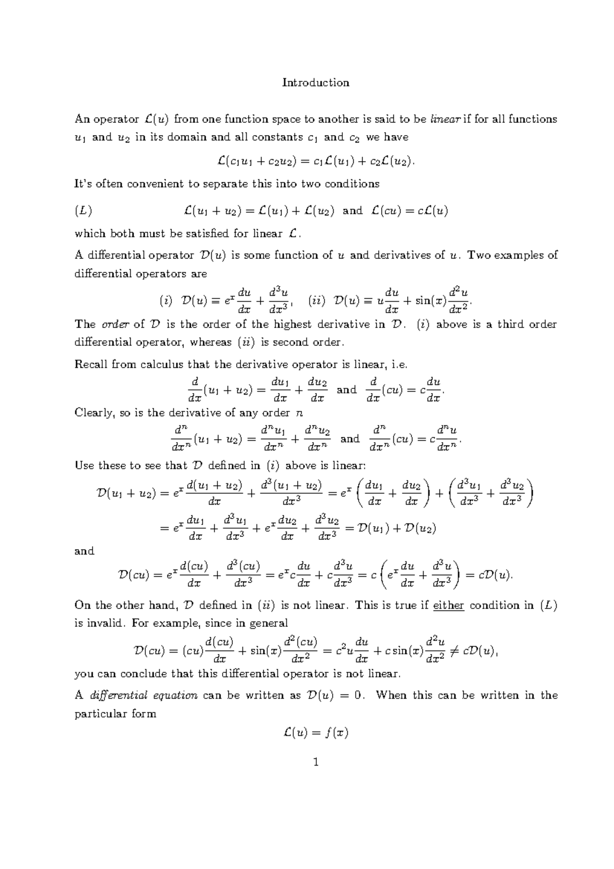 MATH 2318 HW 1 - Linear and nonlinear differential equations analysis ...
