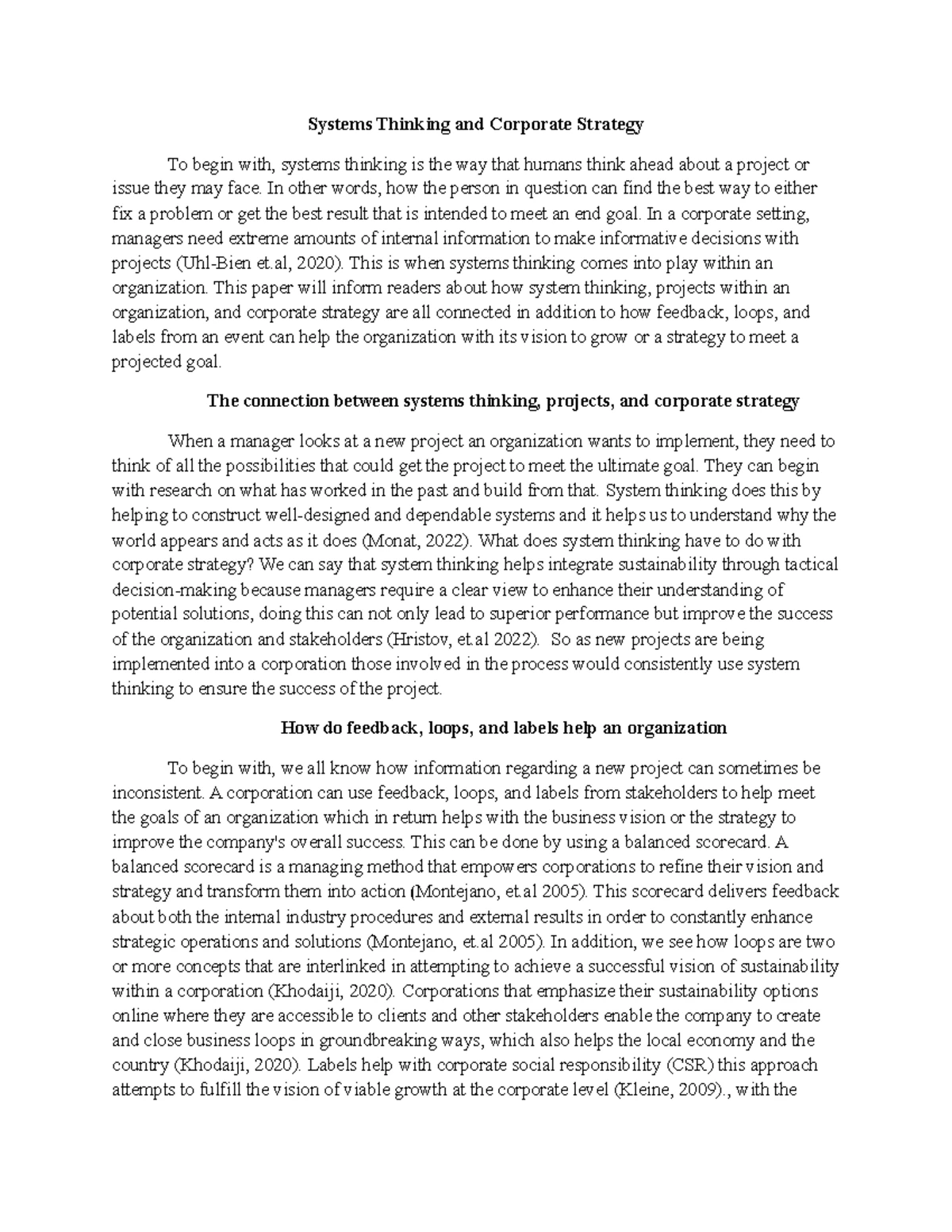 MGT-440 Final Exam: Systems Thinking in Corporate Strategy - Studocu