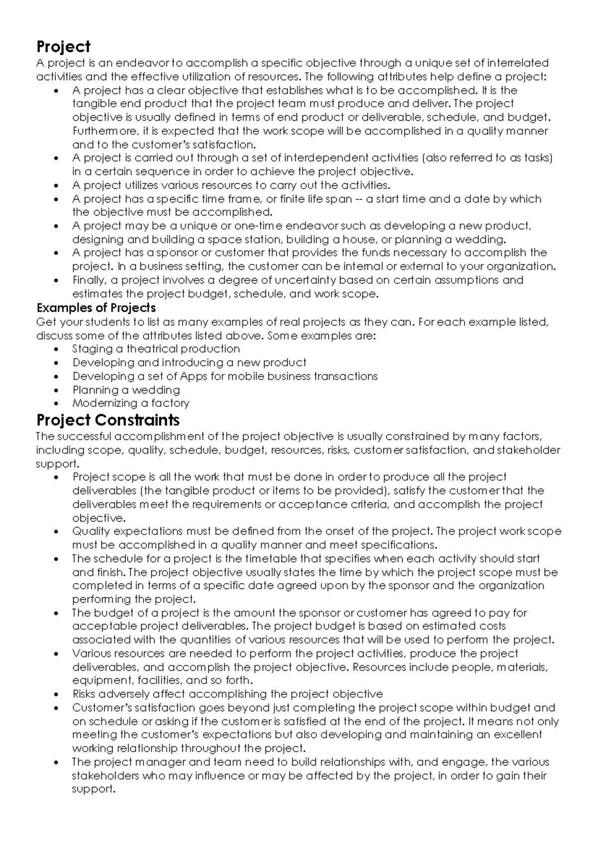 Module 1&2: Comprehensive Overview of Project Management Principles ...