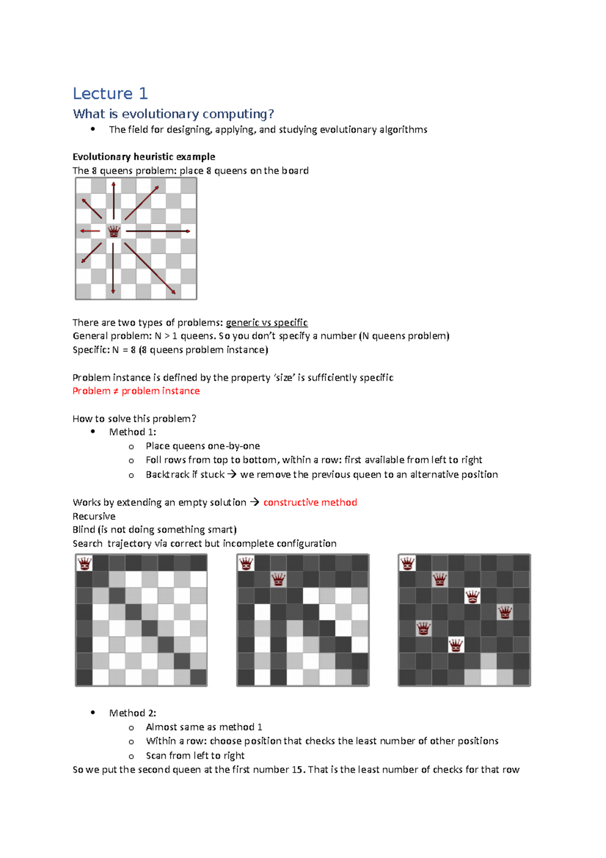 Lecture Notes on Evolutionary Computing EC: Algorithms and Concepts ...