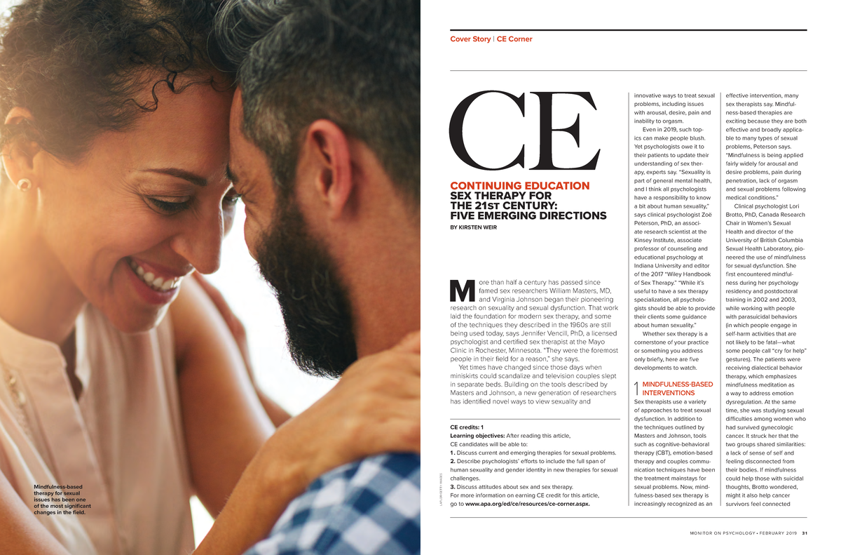 Sex-therapy - Notes - LAFLOR/GETTY IMAGES 3 0 M O N I TO R O N P S YC H ...
