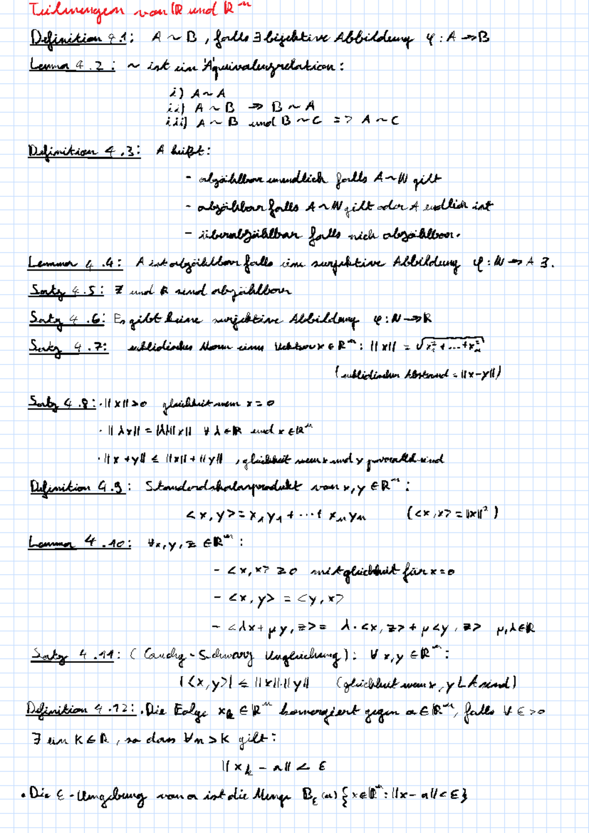 Final Exam Notes for HXEM: Teilmengen von R und R^n - Studocu