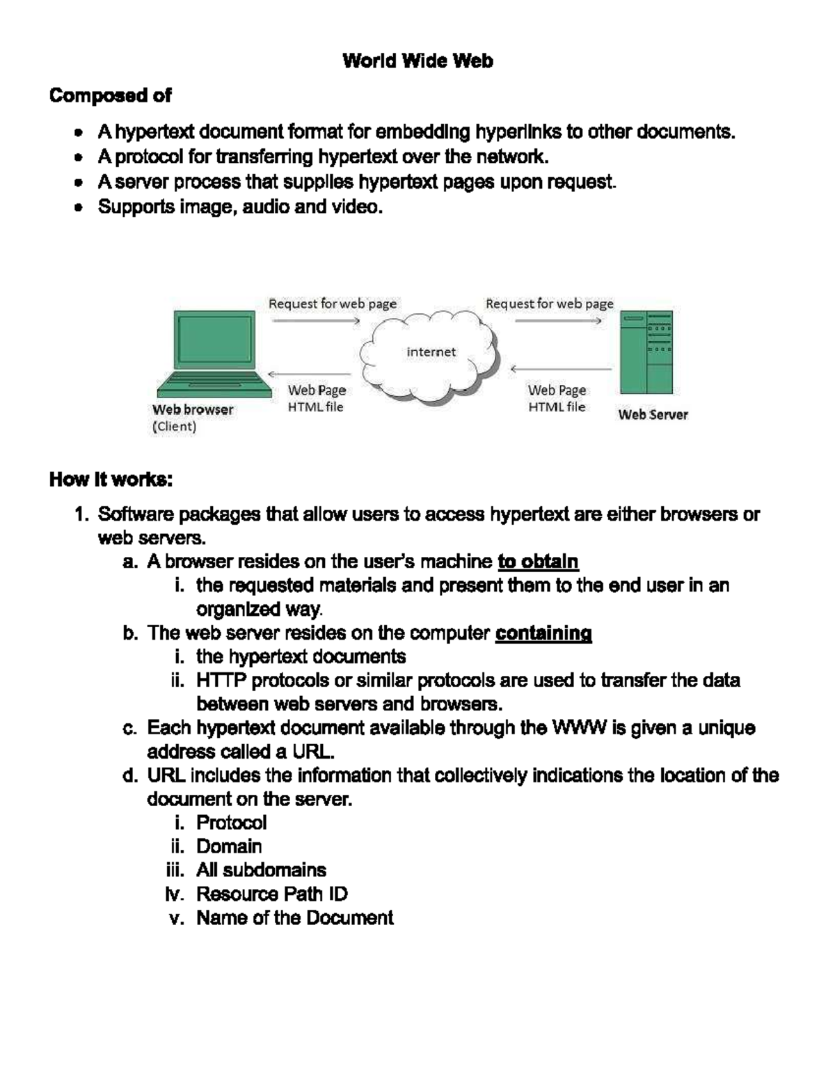 World Wide Web - Notes on Hypertext, Protocols, and Browsers - Studocu