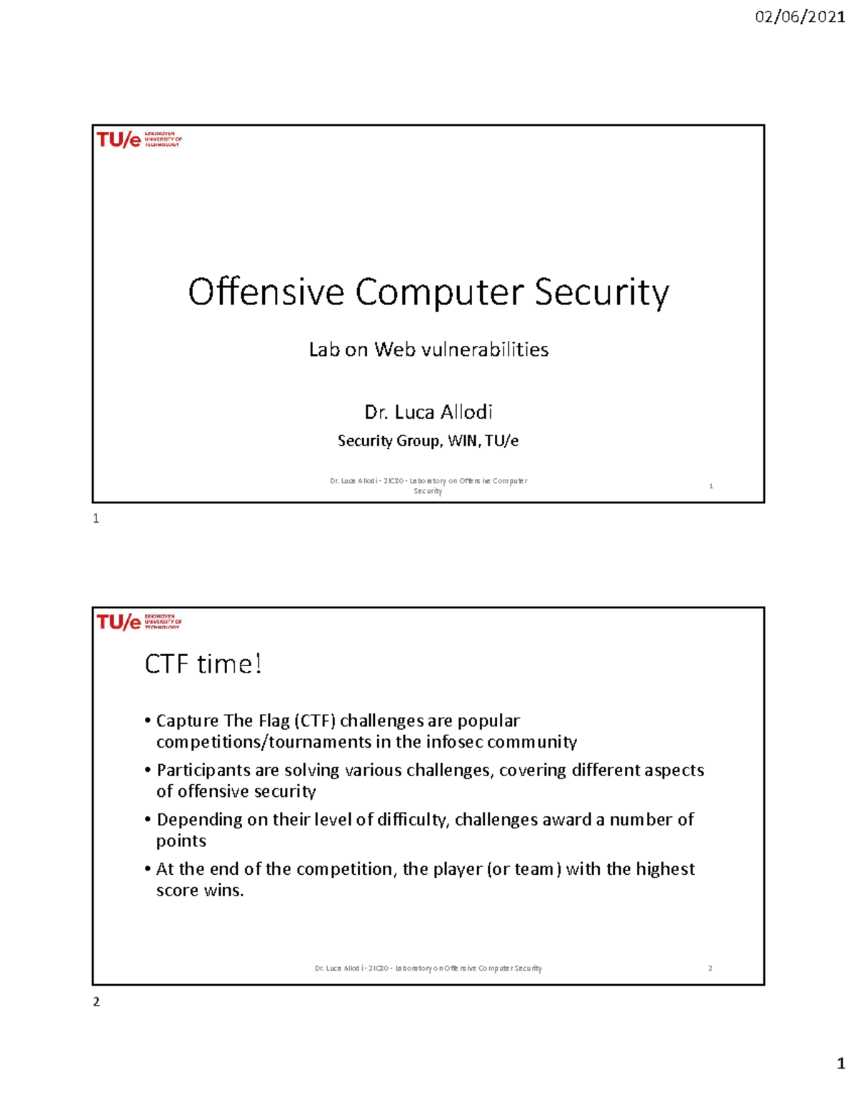 Lab 5 - Offensive Computer Security CTF Overview and Challenges ...