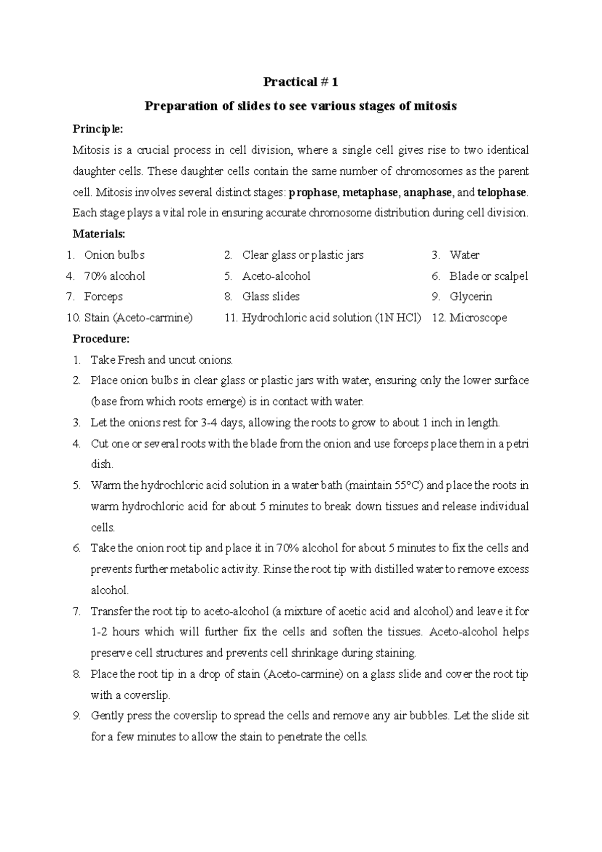 BIO-303 Practical Guide: Mitosis, Meiosis, and Chromosome Study - Studocu