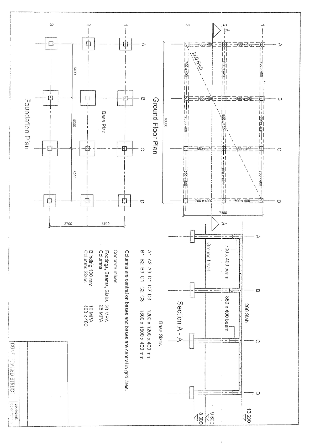 Ground Floor and Foundation Plan with Concrete Mixes - Studocu