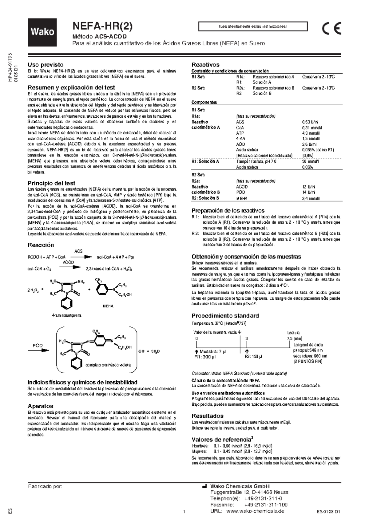 Método ACS-ACOD (WAKO) - NEFA-HR(2) Método ACS-ACOD Para el análisis ...
